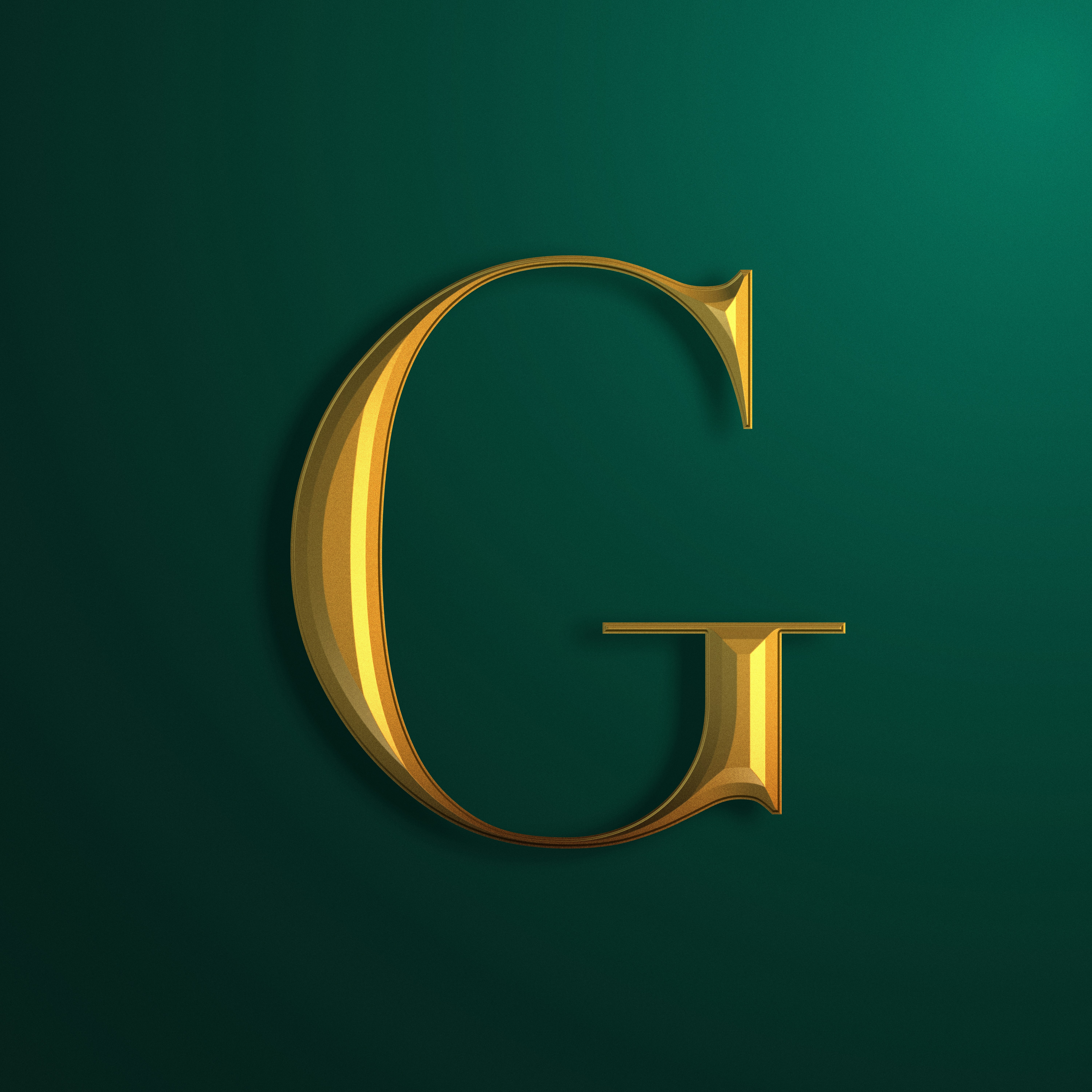 3D Rendered Golden Texture Letter series